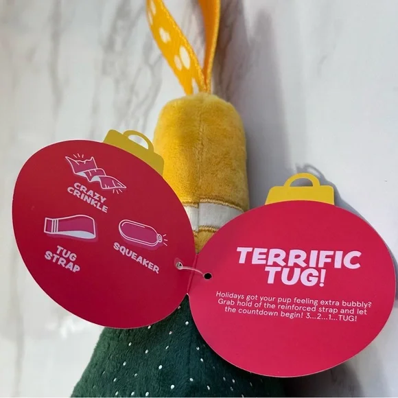 BARK Super Chewer Green Belly Rubby Bubbly Crinkle Squeaker Dog Toy - Picture 5 of 9